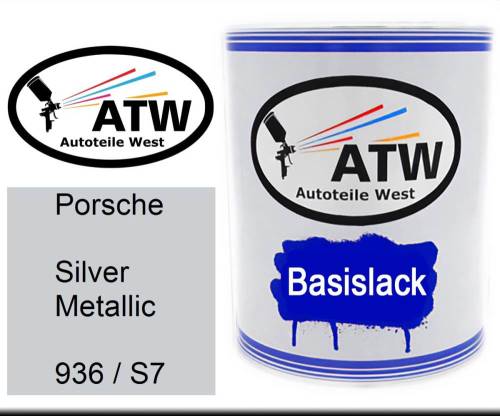 Porsche, Silver Metallic, 936 / S7: 1L Lackdose, von ATW Autoteile West.